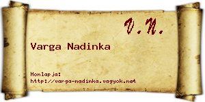 Varga Nadinka névjegykártya